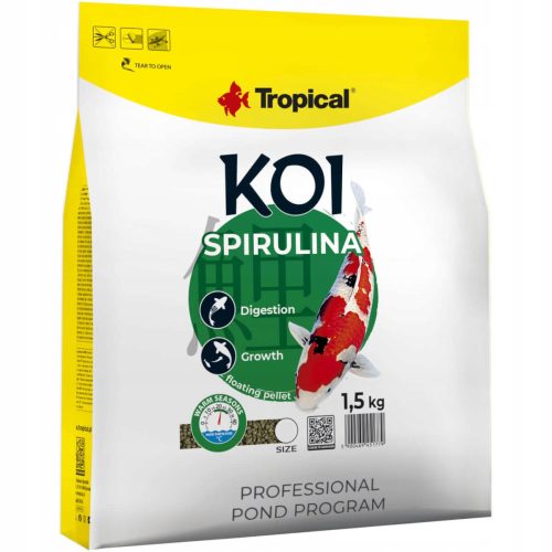  Tropical Koi Spirulina Pellet M Fish Food 1.5 kg