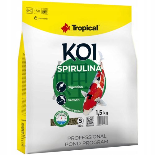  Tropical Koi Spirulina Pellet S Fish Food 1.5 kg