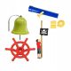 Playground set, control bell, telescopic flag