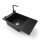 Brado LUIS single-bowl sink siphon chrome, black granite