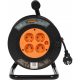 Sthor roll extension cable 25 m, 4 pcs. sockets, black