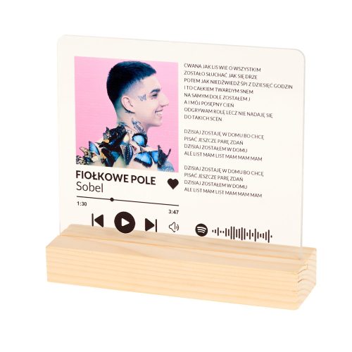 Pictures on the wall SPOTIFY SONG PHOTO STAND MADE OF WHITE GLASS