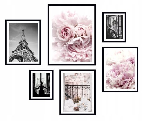 Images au mur 6x CADRE PHOTO POSTER FRAMES PARIS FLEURS TOUR