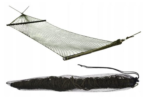  Hammock with Mil-Tec pole, green tones, 120 kg, 200 x 80