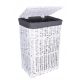  Gockowiak freestanding laundry basket 114l, white, grey and silver tones