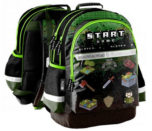 Lightweight Boys' School Backpack with Pixel Game Print for Grades 1-3