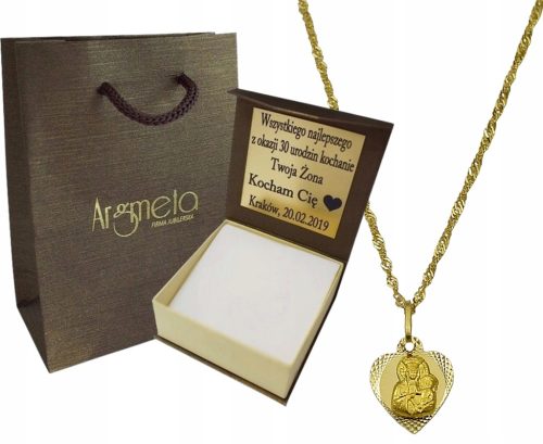  GOLD CHAIN WITH MEDAL pr 585 FREE ENGRAVING