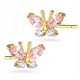  GOLD EARRINGS pr. 333 BUTTERFLIES PINK ZIRCONS 8k