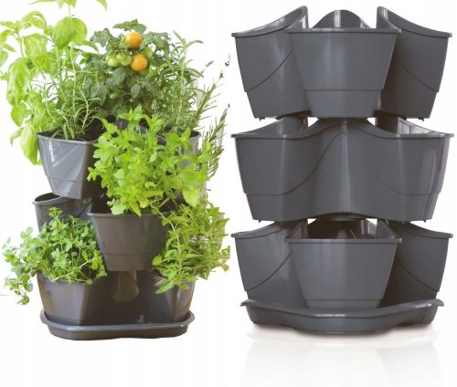  P&S flowerpot 29.5 cm x 29.5 x 38 cm, black plastic