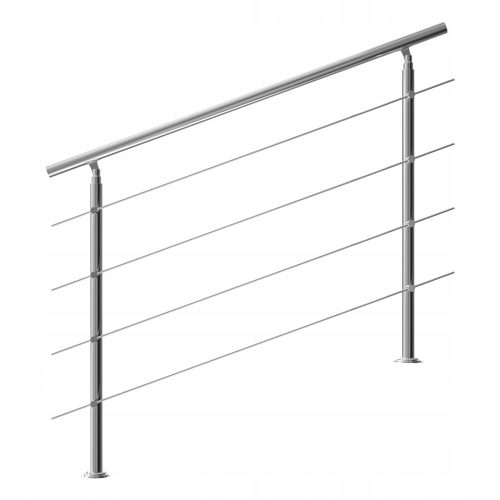 Monzana Balustrade Stair Railing Steel 150cm+4