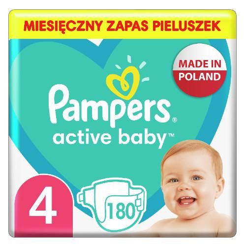  Pampers Active Baby Diapers Size 4 180 Pieces Large Package