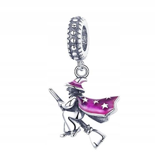  CHARMS PENDANT BABA YAGA MAGIC CAT HARRY ON A BROOM s925