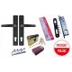 Handle insert lock for gate SET BLACK 90mm