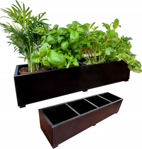  Flowerpot Kraina Skrzynek 53 cm x 14 x 12 cm black wood