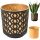  Lamela Aztek round flowerpot, black and gold, 30 cm