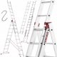 Higher ladder 7.55 m aluminum 3 x 30 to 150 kg