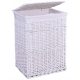  White wicker laundry basket