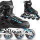  Patins à roulettes réglables Movino Cruzer B2, tailles 34-37, noir et turquoise