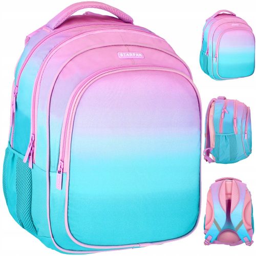  Starpak multi-compartment school backpack purple, blue