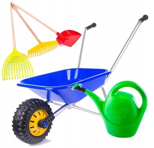 METAL WHEELBARROW FOR CHILDREN, LARGE SET