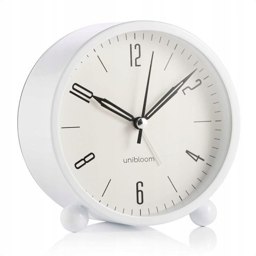 Clock for home Unibloom alarm clock, white, 11.6 cm