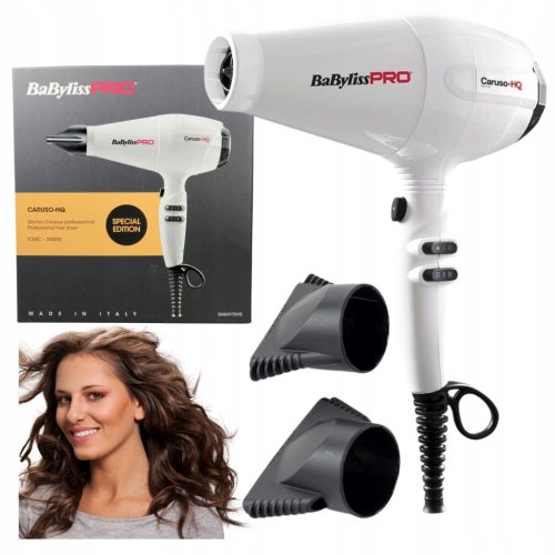  Babyliss Pro Dryer with two tips Caruso HQ 2400W BAB6970 White