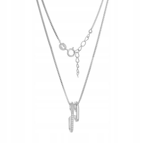  Silver necklace pr925 with a unique pendant with cubic zirconia + box