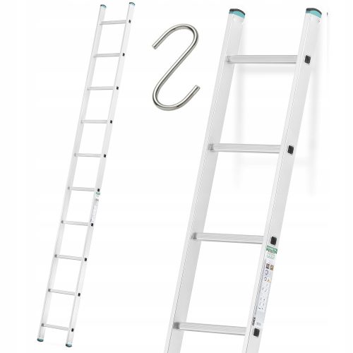 Higher ladder 4.3 m aluminum 1 x 10 to 150 kg