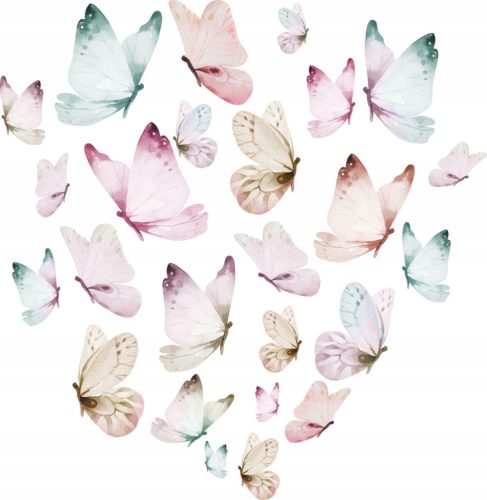  Stickers for Kids Pastel Butterflies Set