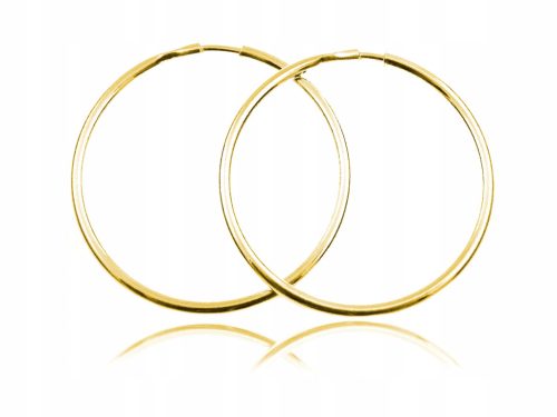  Classic Gold Plated Silver Hoop Earrings 1.5 3CM