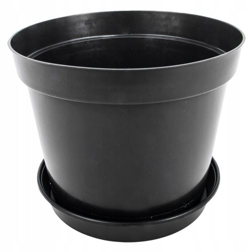  DonKwiat flowerpot 21 cm x 21 x 16 cm diameter 21 cm plastic black + 10× DonKwiat flowerpot stand 18 cm plastic