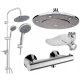 Chrome shower fitting Invena Slim + surface-mounted shower set Invena Socho