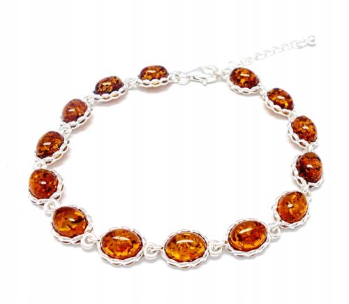 SILVER BRACELET WITH AMBER