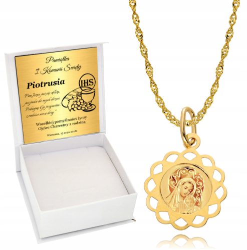  Gold Chain 585 Medal Gold Communion Baptism