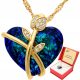  GOLD NECKLACE CRYSTAL ROSE HEART PENDANT 925