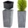  Prosperplast flowerpot, 23 cm x 23 x 45 cm, diameter 24 cm, plastic in grey and silver tones