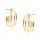  TRIPLE HOOP EARRINGS gold plated silver 925