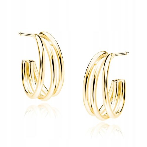  TRIPLE HOOP EARRINGS gold plated silver 925