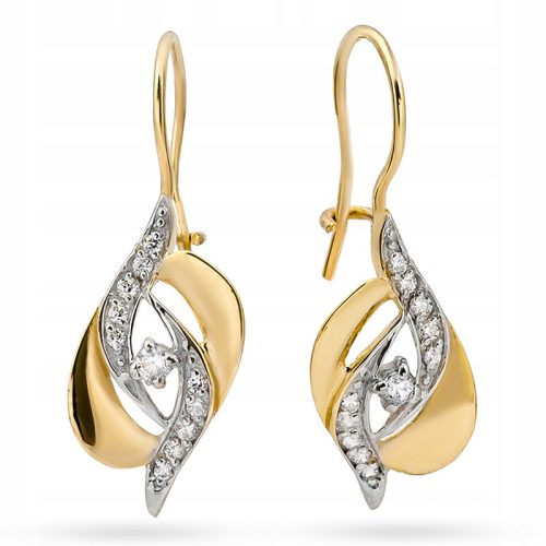  Hanging gold earrings with 585 ZIRCONS