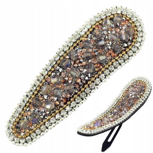  HAIR CLIP CRYSTALS ZIRCONS COPPER