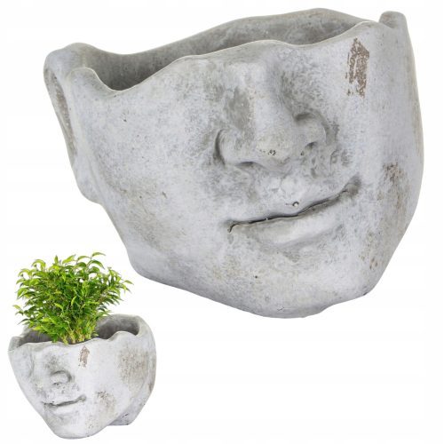  Duwen flowerpot 15 cm x 18 x 11.5 cm diameter 18 cm ceramic in the colors grey and silver