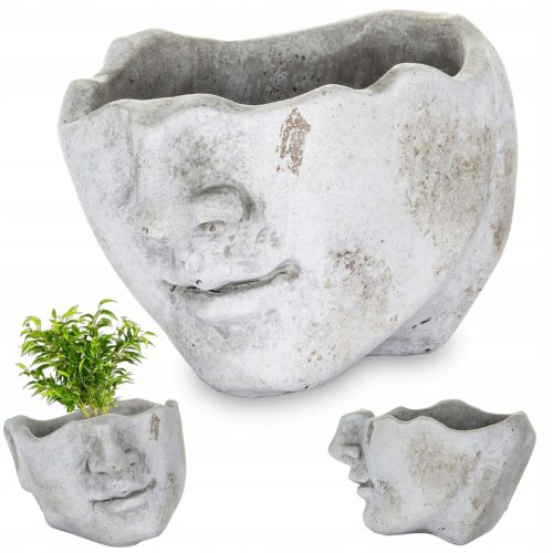  Duwen flowerpot 20 cm x 22 x 13 cm diameter 22 cm ceramic in the colors grey and silver