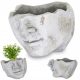  Duwen flowerpot 20 cm x 22 x 13 cm diameter 22 cm ceramic in the colors grey and silver