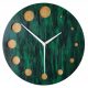 Clock for home Natural deco wall clock in green tones, 28 cm
