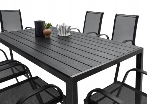 Tables et chaises de jardin pour la terrasse Chaise de jardin standard Mat-Company en textilène, noir