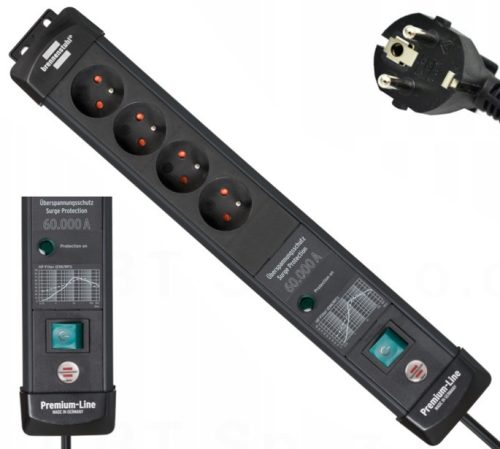 Brennenstuhl power strip 1951144400 4 sockets 3 m black