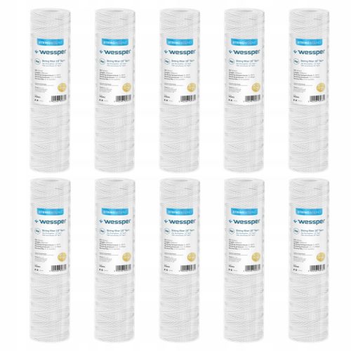  Water filter string pre-filtration cartridge 10" 5 micron 10x