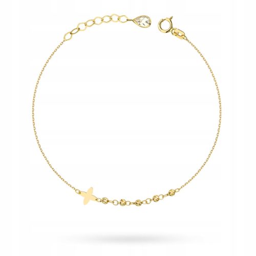  GOLD BRACELET pr. 585 STAR Beads 14k