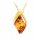  GOLD NECKLACE with amber 925 chain GIFT