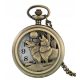  BEAUTIFUL WOLVES FULL MOON POCKET WATCH